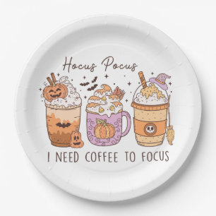Halloween and Coffee Paper Plate