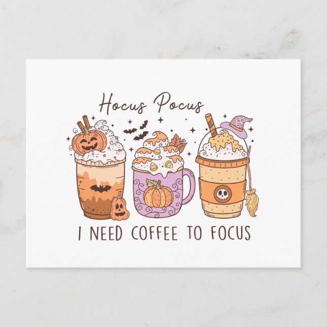 Halloween and Coffee Postcard (Front)