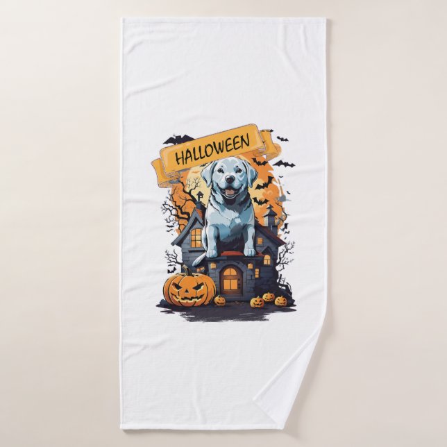 HALLOWEEN AND DOG BATH TOWEL (Bath Towel)