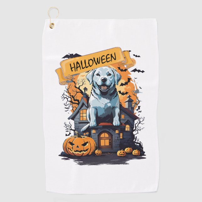 HALLOWEEN AND DOG GOLF TOWEL (Front)