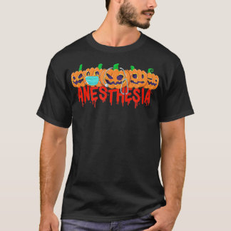 Halloween Anesthesia Pumpkins with mask and stetho T-Shirt