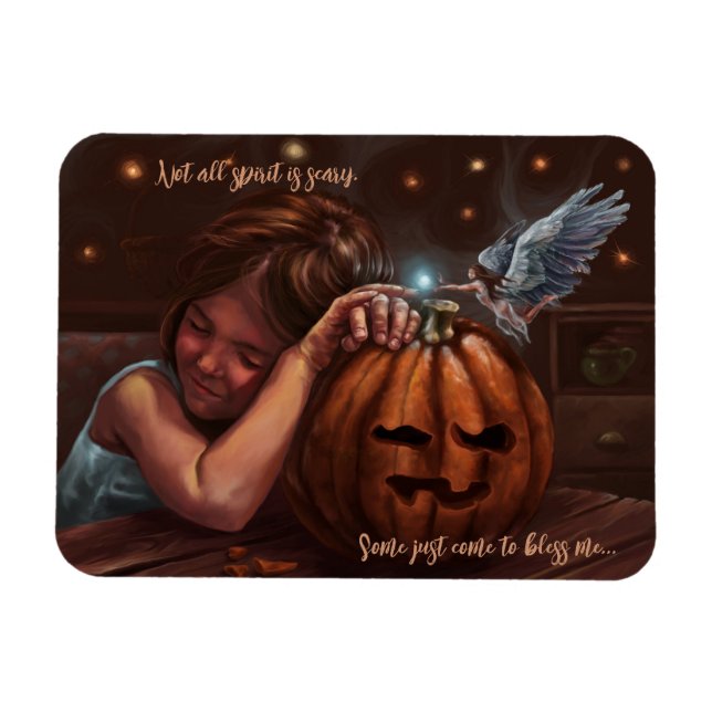 Halloween angelic blessing cute original artwork magnet (Horizontal)