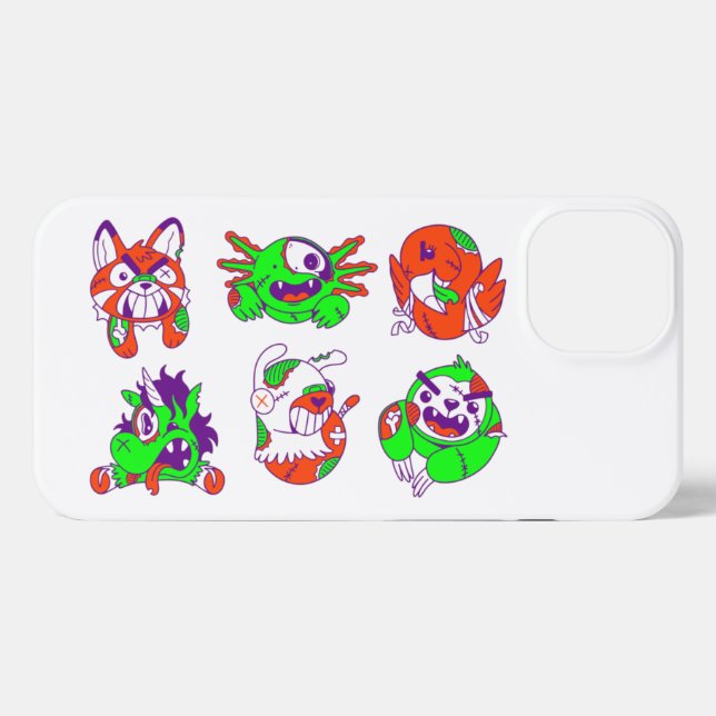 halloween animal zombies creepy iPhone case (Back Horizontal)