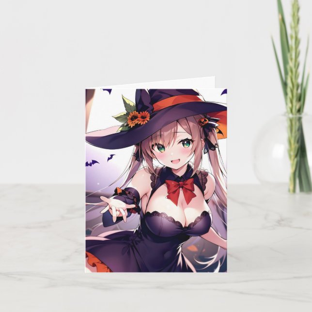 Halloween Anime U Folded Holiday Card (Front)