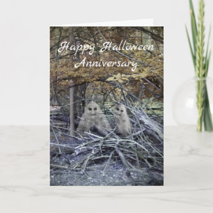 Halloween Anniversary card with ghosts.