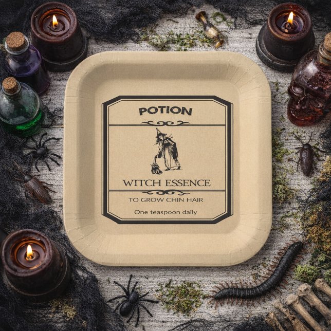 Halloween Apothecary Witch Essence Paper Plate (Creator Uploaded)