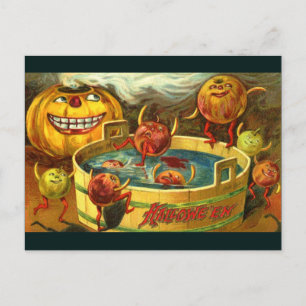 Halloween Apple Bobbing Postcard