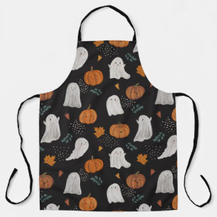 Halloween Apron – Ghosts, Pumpkins & Fall Leaves
