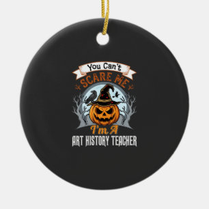 Halloween Art History Teacher Pumpkin Design Ceramic Tree Decoration