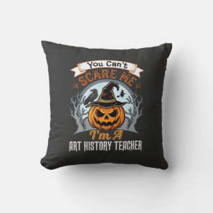 Halloween Art History Teacher Pumpkin Design Cushion