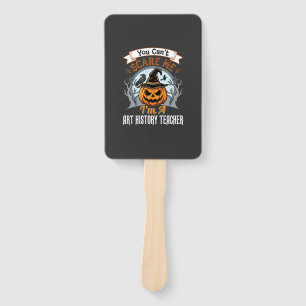 Halloween Art History Teacher Pumpkin Design Hand Fan