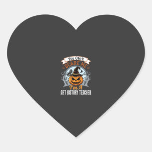 Halloween Art History Teacher Pumpkin Design Heart Sticker