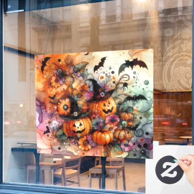 Halloween Art Window Cling (Cafe Window)