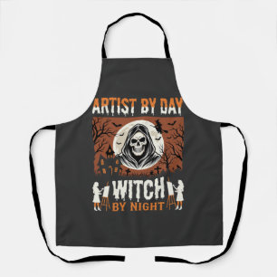 Halloween Artist by Day Witch by Night Design Apron