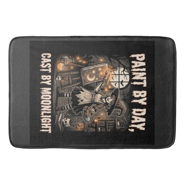 Halloween Artist Witch Magic Bath Mat (Front)