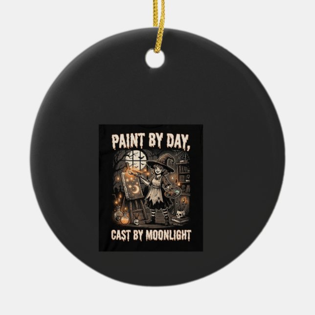 Halloween Artist Witch Magic Ceramic Tree Decoration (Front)