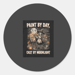 Halloween Artist Witch Magic Classic Round Sticker