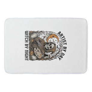 Halloween Artist Witch Vintage Engraving Art Tee_1 Bath Mat