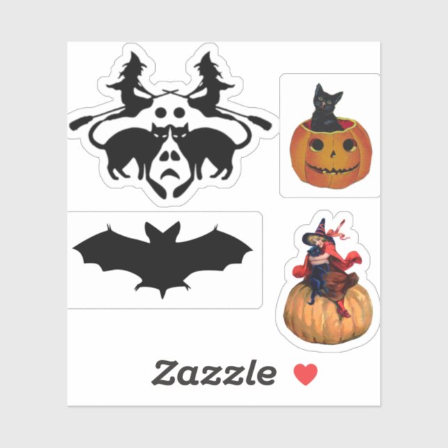 Halloween Assorted Custom-Cut Vinyl Sticker (Sheet)