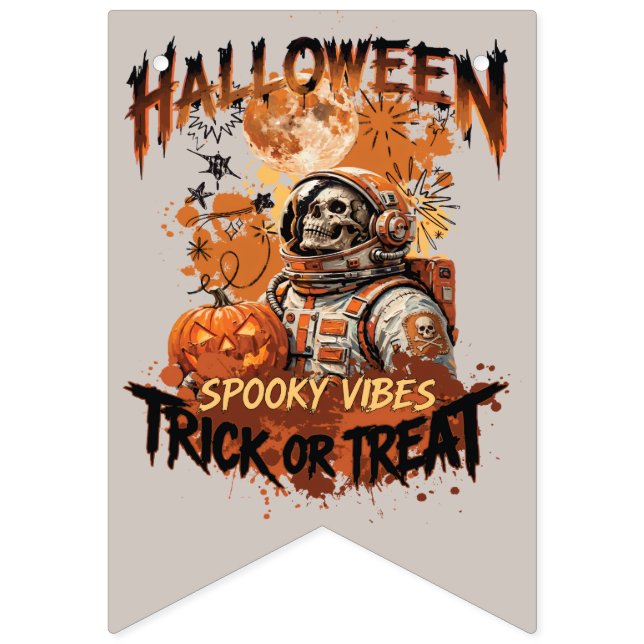 Halloween Astronaut Bunting Flag (First Flag)