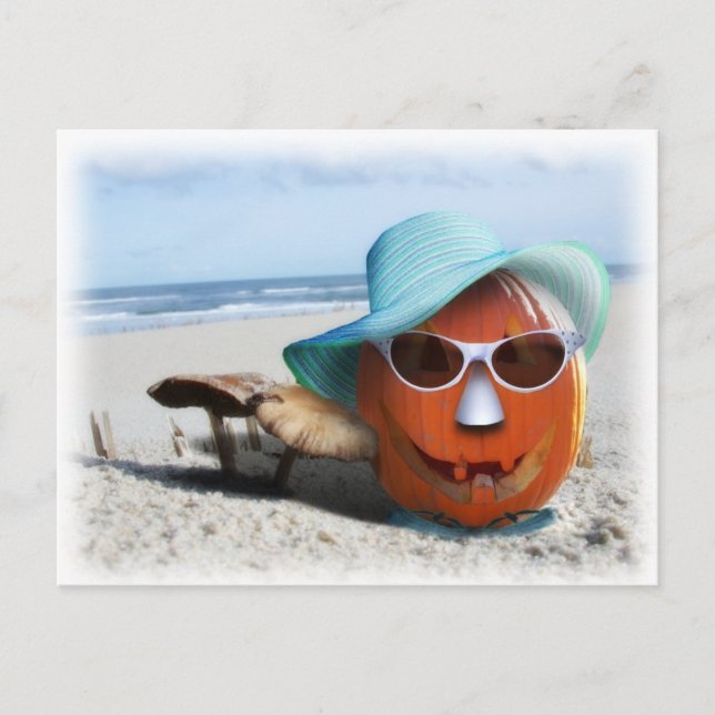 Halloween At The Beach Postcard (Front)