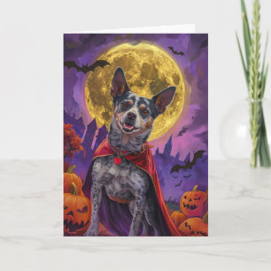 Halloween Australian Cattle Dog Pumpkins Scary  Card