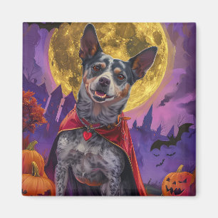 Halloween Australian Cattle Dog Pumpkins Scary Magnet