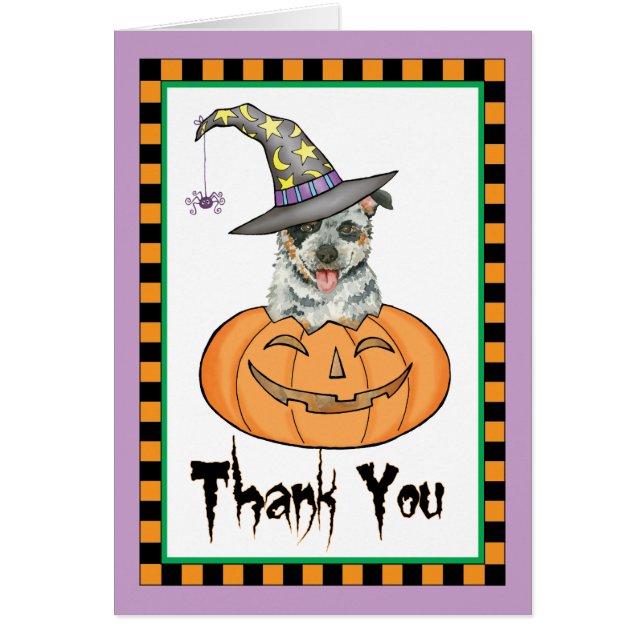 Halloween Australian Cattle Dog Thank you card (Front)
