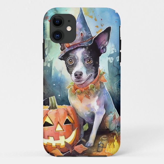 Halloween Australian Cattle With Pumpkins Scary Case-Mate iPhone Case (Back)