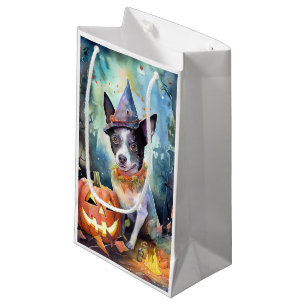 Halloween Australian Cattle With Pumpkins Scary Small Gift Bag