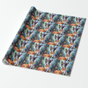 Halloween Australian Cattle With Pumpkins Scary Wrapping Paper