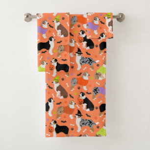 Halloween Australian Shepherd Bath Towel Set