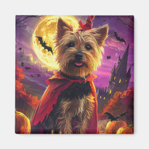 Halloween Australian Terrier Dog Pumpkins Scary Magnet