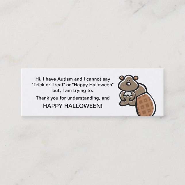 Halloween Autism Trick or Treat Cards (Front)