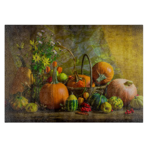 Halloween Autumn Fall Pumpkin Setting Table Cutting Board