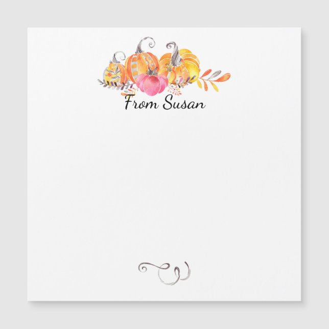 Halloween Autumn Fall Pumpkins Watercolor Paint (Front)