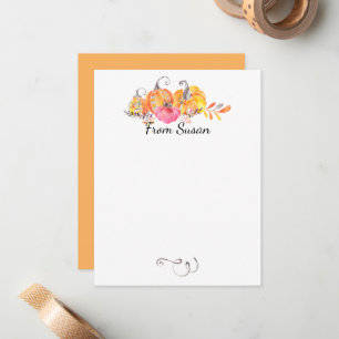 Halloween Autumn Fall Pumpkins Watercolor Paint Card