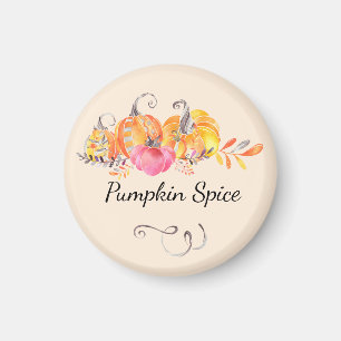 Halloween Autumn Fall Pumpkins Watercolor Paint Magnet