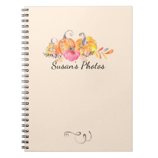 Halloween Autumn Fall Pumpkins Watercolor Paint Notebook