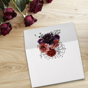 Halloween Autumn Floral Rose Wedding Envelope