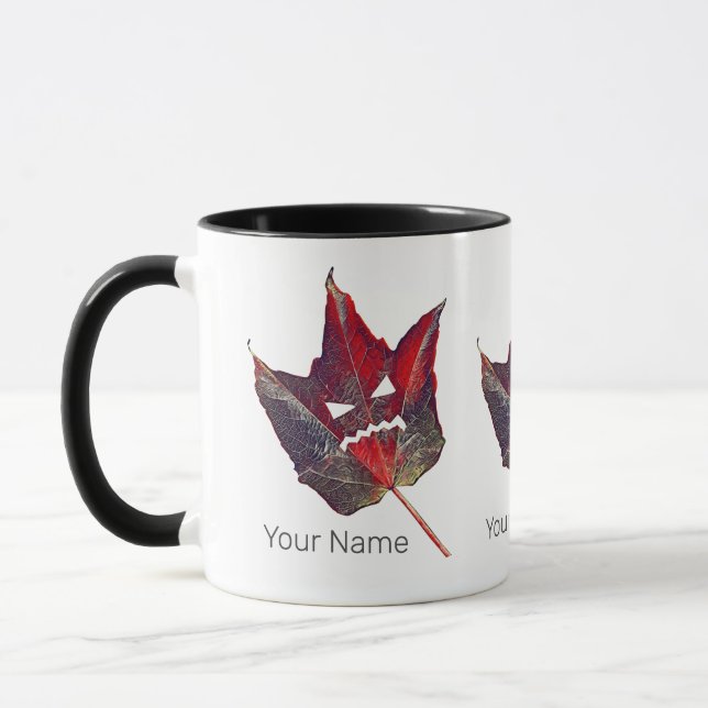 Halloween Autumn Foliage Leaf Fall Thanksgiving Mug (Left)