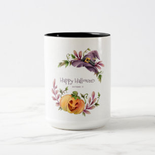 Halloween Autumn Foliage Two-Tone Coffee Mug