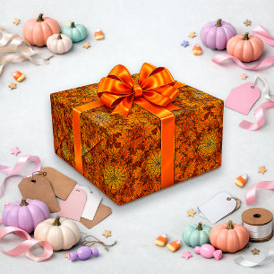 Halloween Autumn Leaf Pattern Design Wrapping Paper