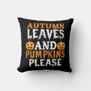Halloween Autumn Leaves And Pumpkins Birthday Cushion