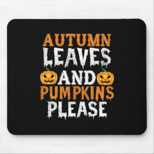 Halloween Autumn Leaves And Pumpkins Birthday Mouse Mat