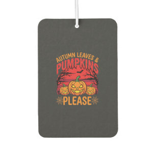 Halloween Autumn Leaves and Pumpkins Please Design Car Air Freshener