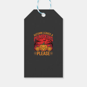 Halloween Autumn Leaves and Pumpkins Please Design Gift Tags