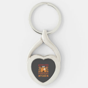 Halloween Autumn Leaves and Pumpkins Spooky Vector Key Ring