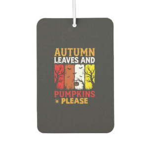 Halloween Autumn Leaves and Pumpkins Vintage Desig Car Air Freshener