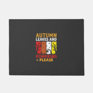 Halloween Autumn Leaves and Pumpkins Vintage Desig Doormat